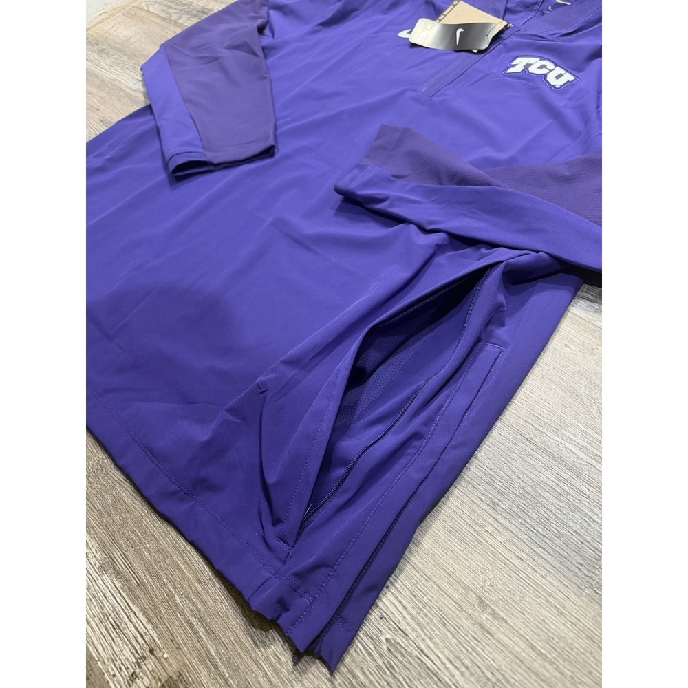 Nike TCU Horned Frogs Coaches Quarter-Zip 1/4 Jacket Purple Men's XL X-Large - Picture 4 of 8